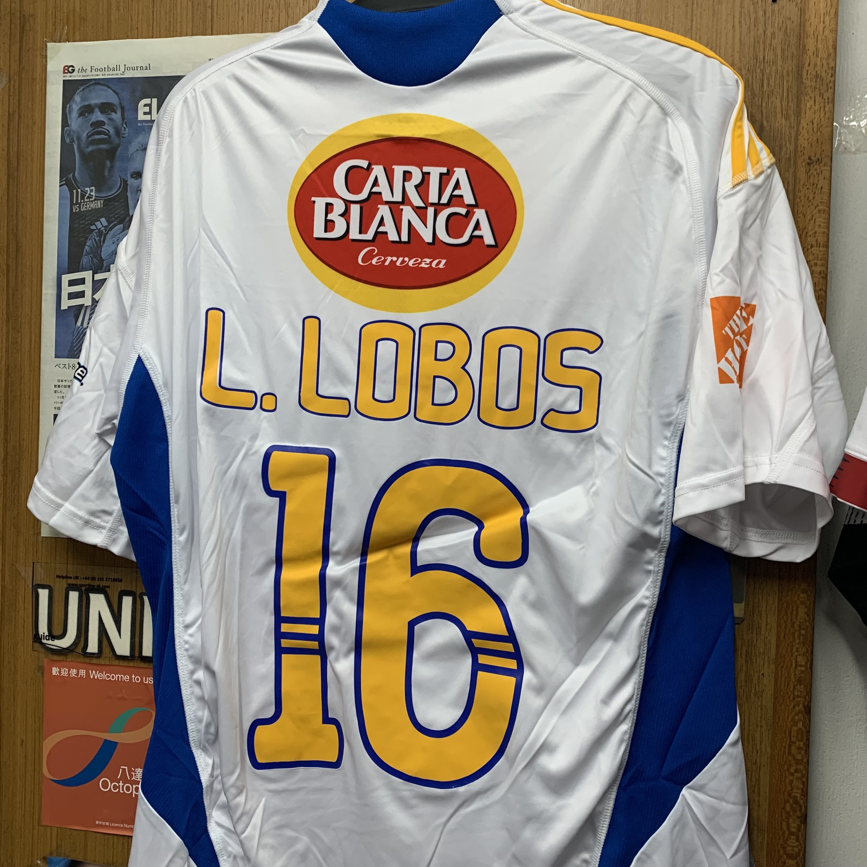 2010 Tigres UANL Away Shirt with 16 L.LOBOS  [Used, L 90% New]