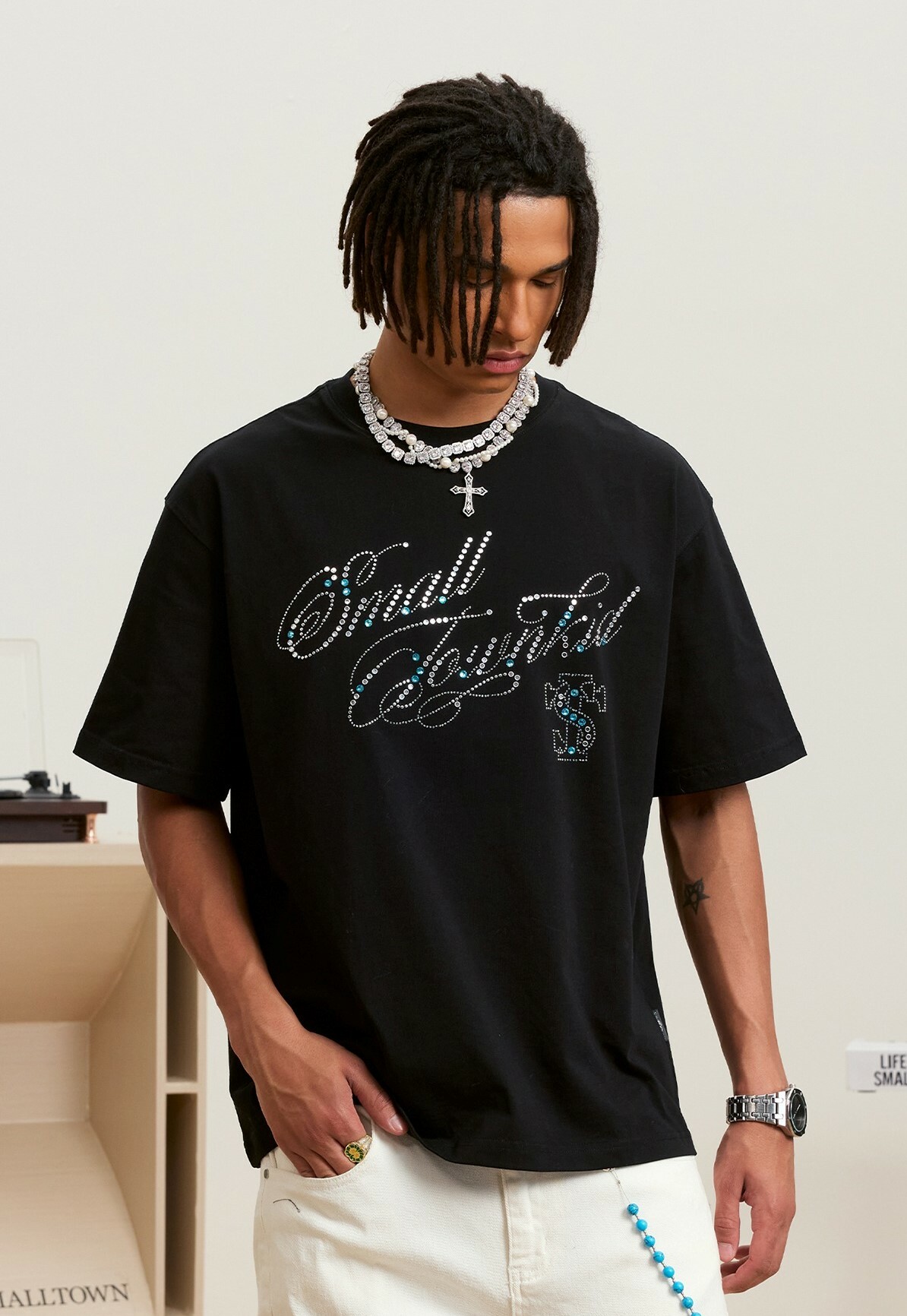 STK SmallTownKid 民族花紋 珠寶字體 短袖 T恤