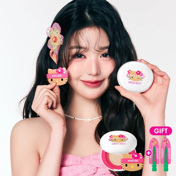 預 購 產 品丨AMUSE x「曬黑版」Hello Kitty 限定聯乘系列 氣墊粉撲 連 refill & Hello Kitty 撲撲丨共 4 色