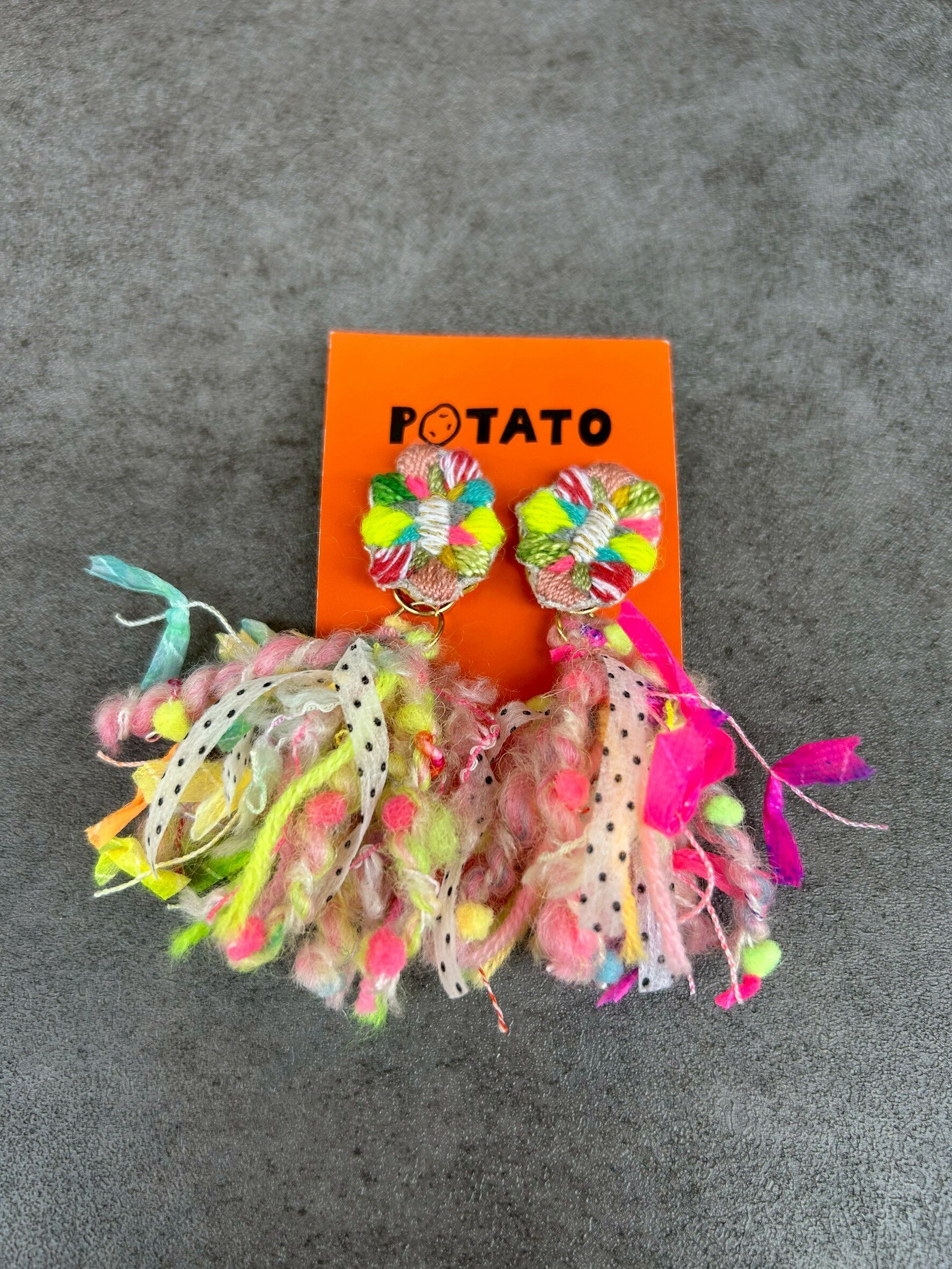 [POTATO] 流蘇花朵耳夾 (PT028)