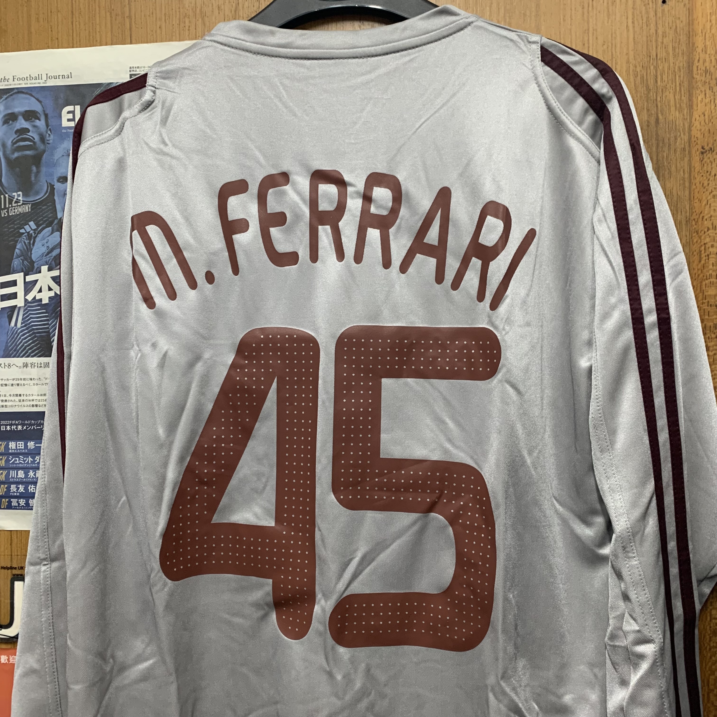 2008 AE Larisa Long Sleeve Home Shirt with 45 M.FERRARI [Used, L 90% New]