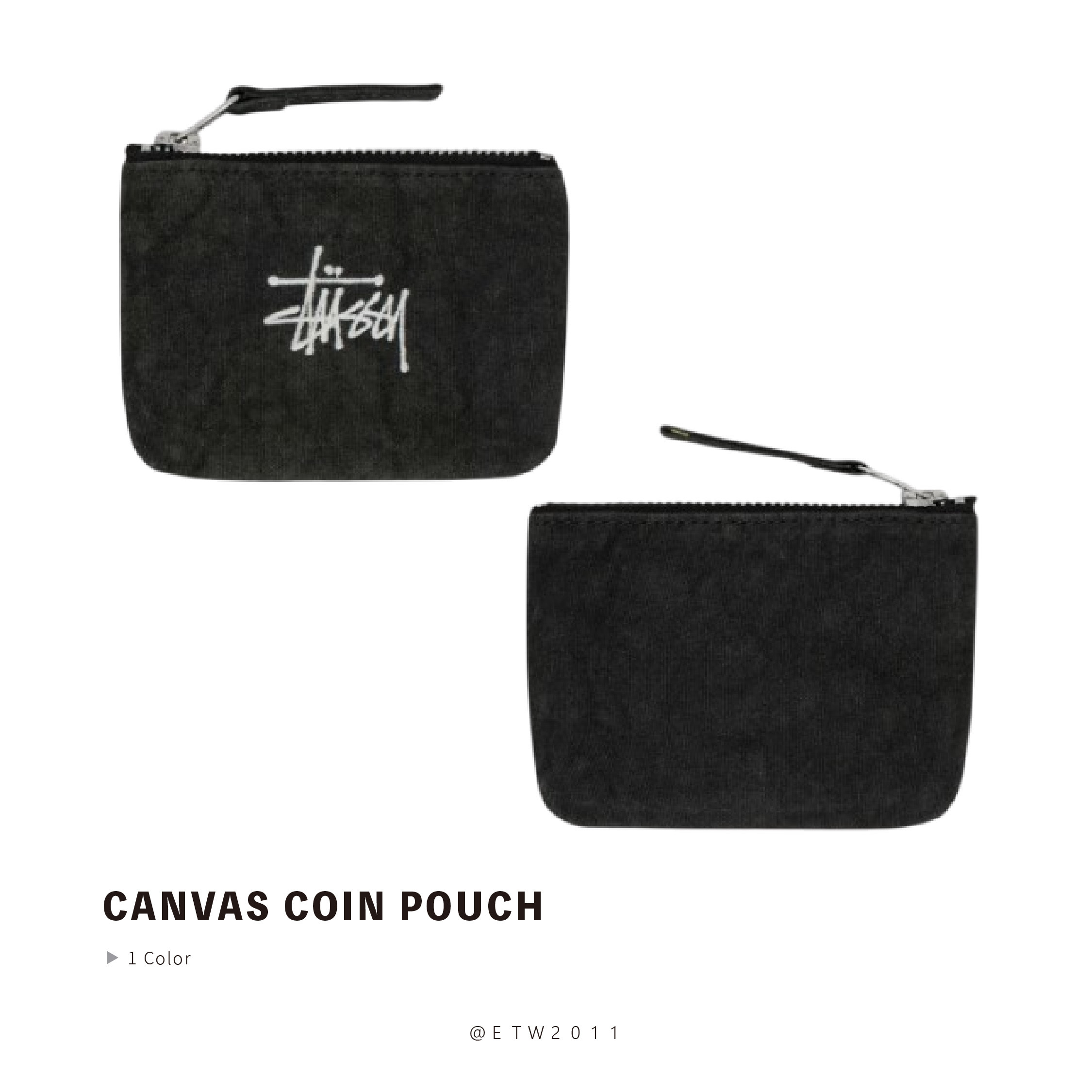 ☆ETW☆【EASY TO WEAR】STUSSY CANVAS COIN POUCH 零錢包 水洗 黑色