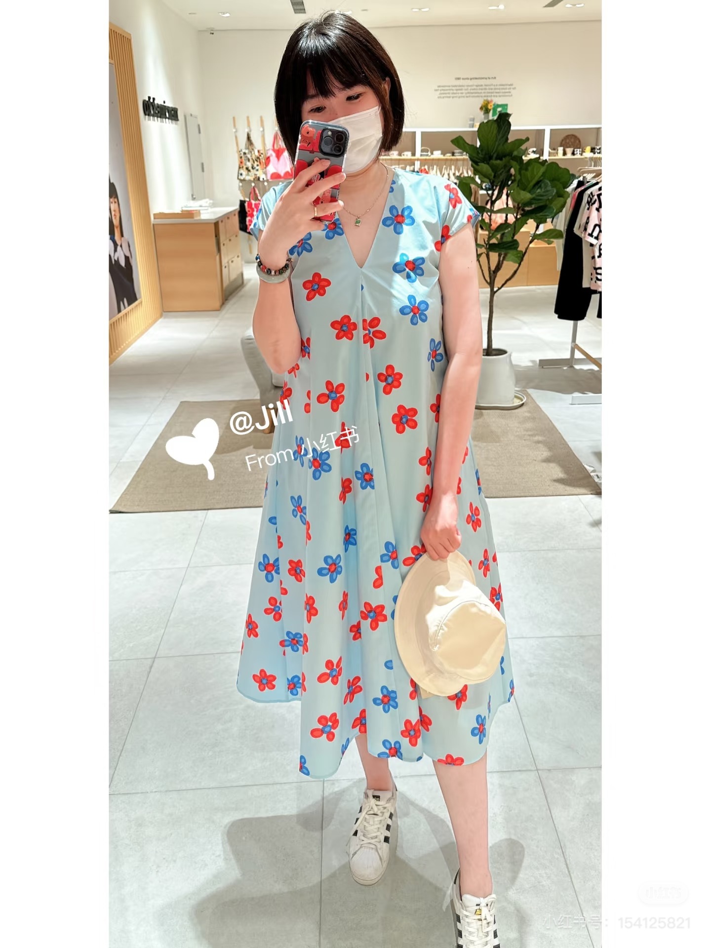 1/5 Outlet代購 Marimekko 藍色顯瘦花花裙