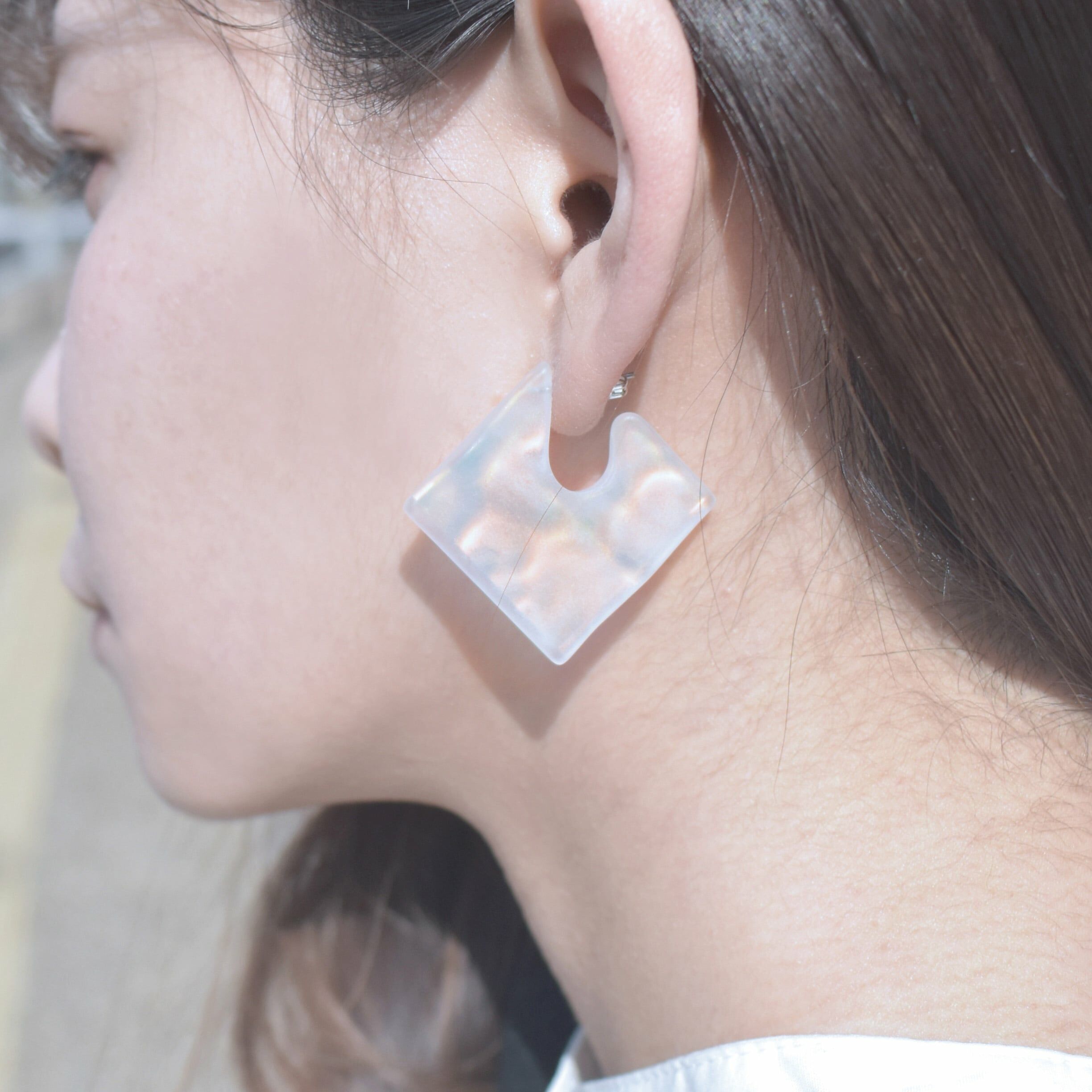 [HAQC.] 極光水面耳環 | 霧面 | 耳夾 | NO.6