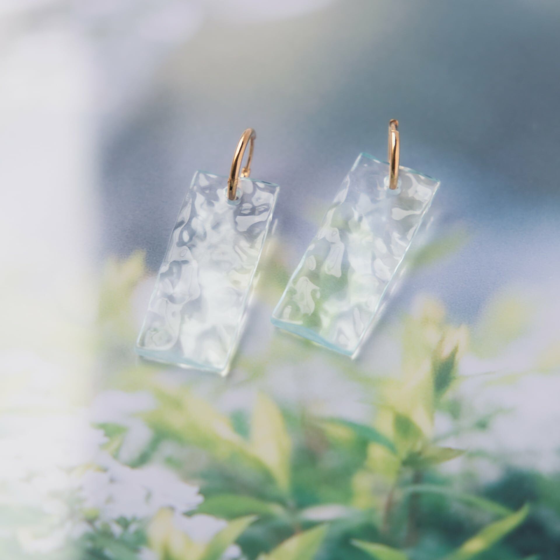 [HAQC.] 方形水面耳環 | 耳夾 | NO.8