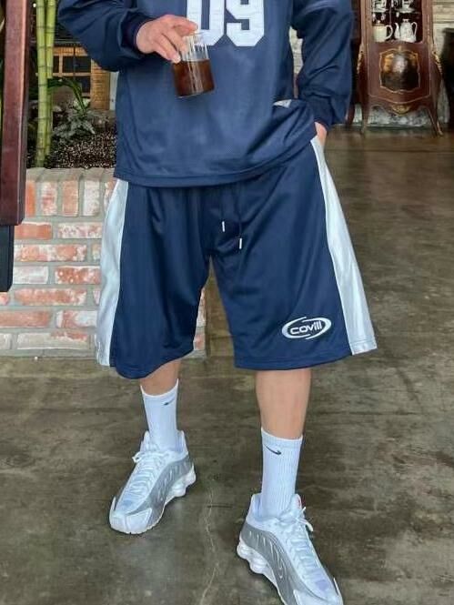 拼色英文字短褲 COVILL-187P