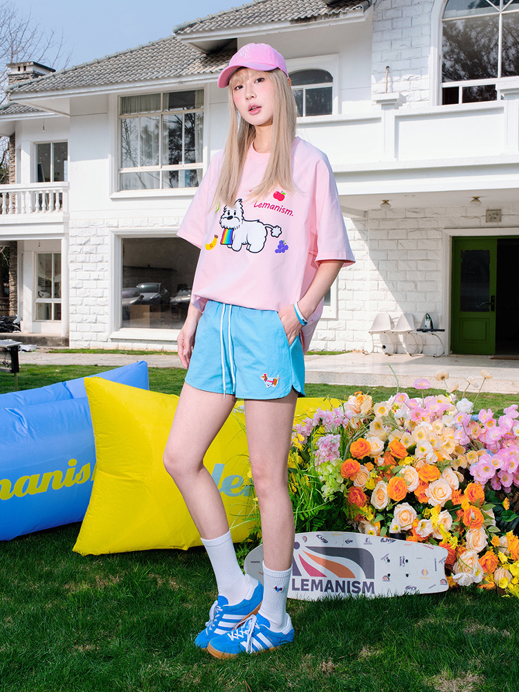 LEMANISM 臘腸狗貼布 短褲