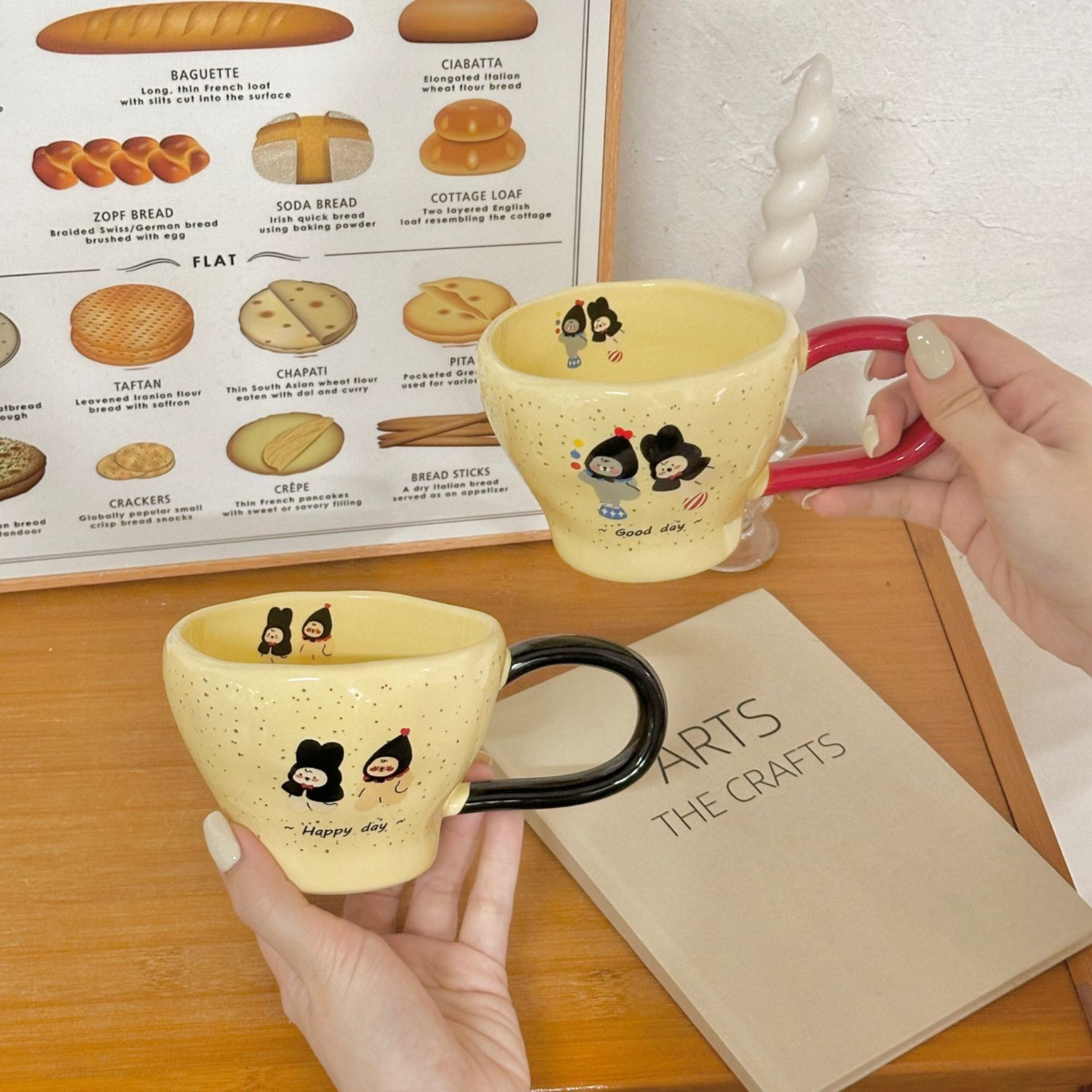 INS-style Polka Dot Bear Couple Mug Set