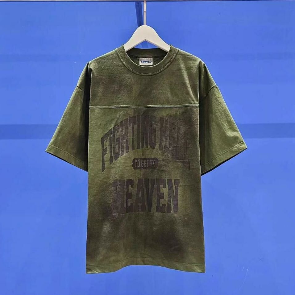 OverSize仿污英文字短袖Tee COVILL-191T