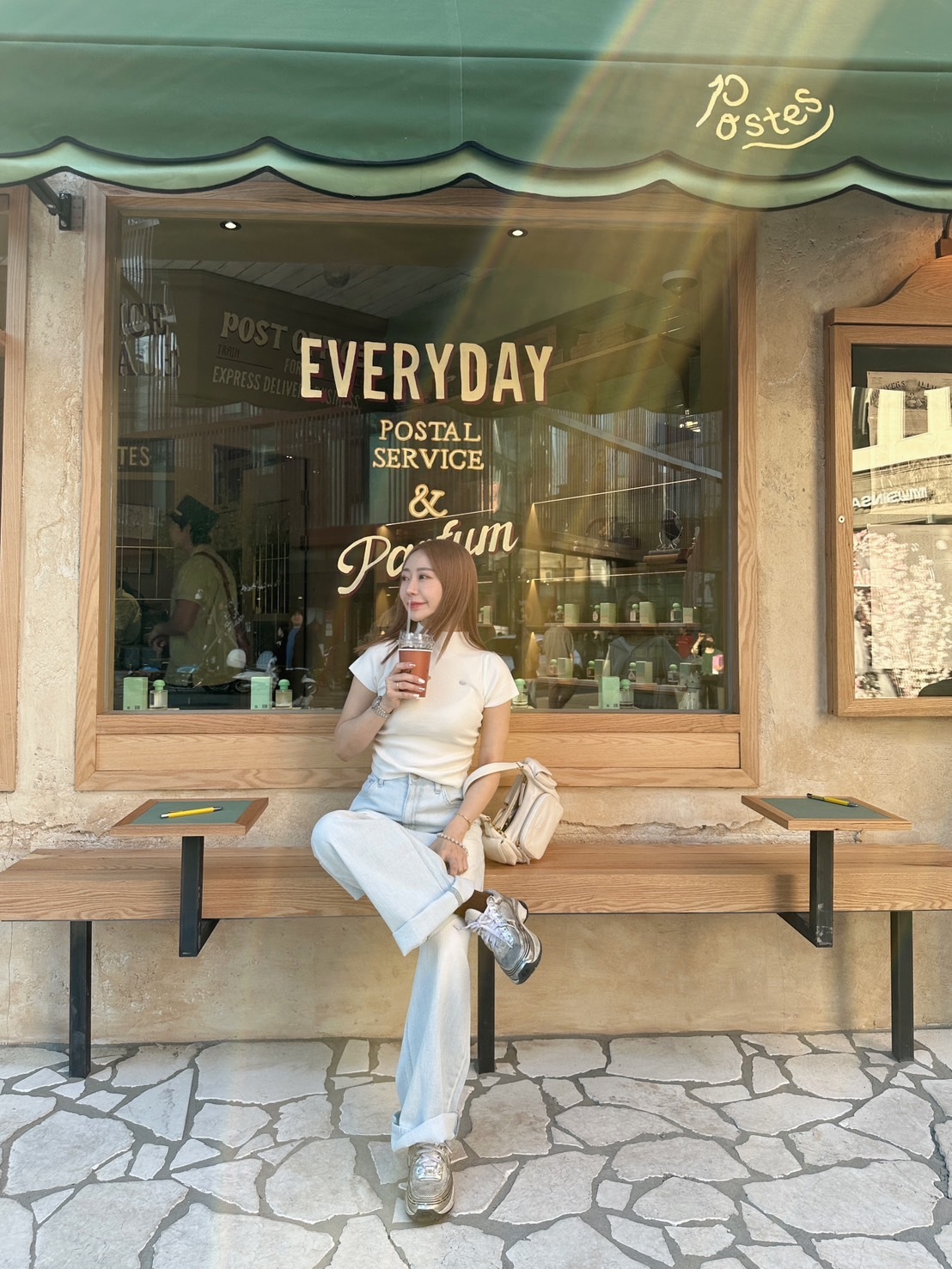 修身抓皺短袖上衣（灰）