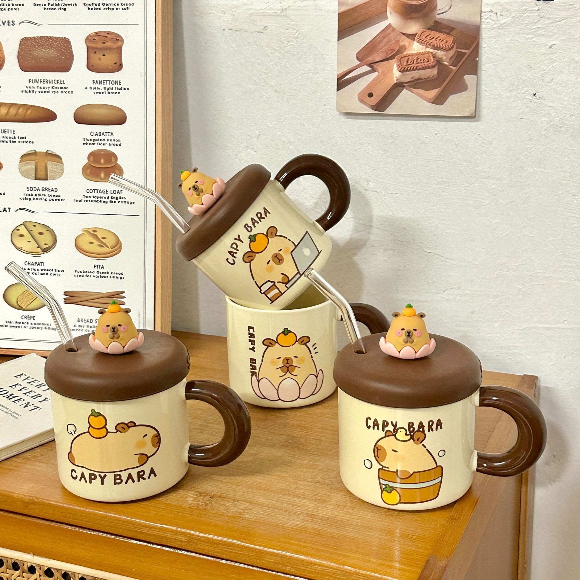 Capybara Mug with Lid