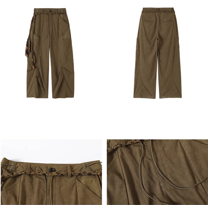 CONP 信封口袋闊腿彎刀褲