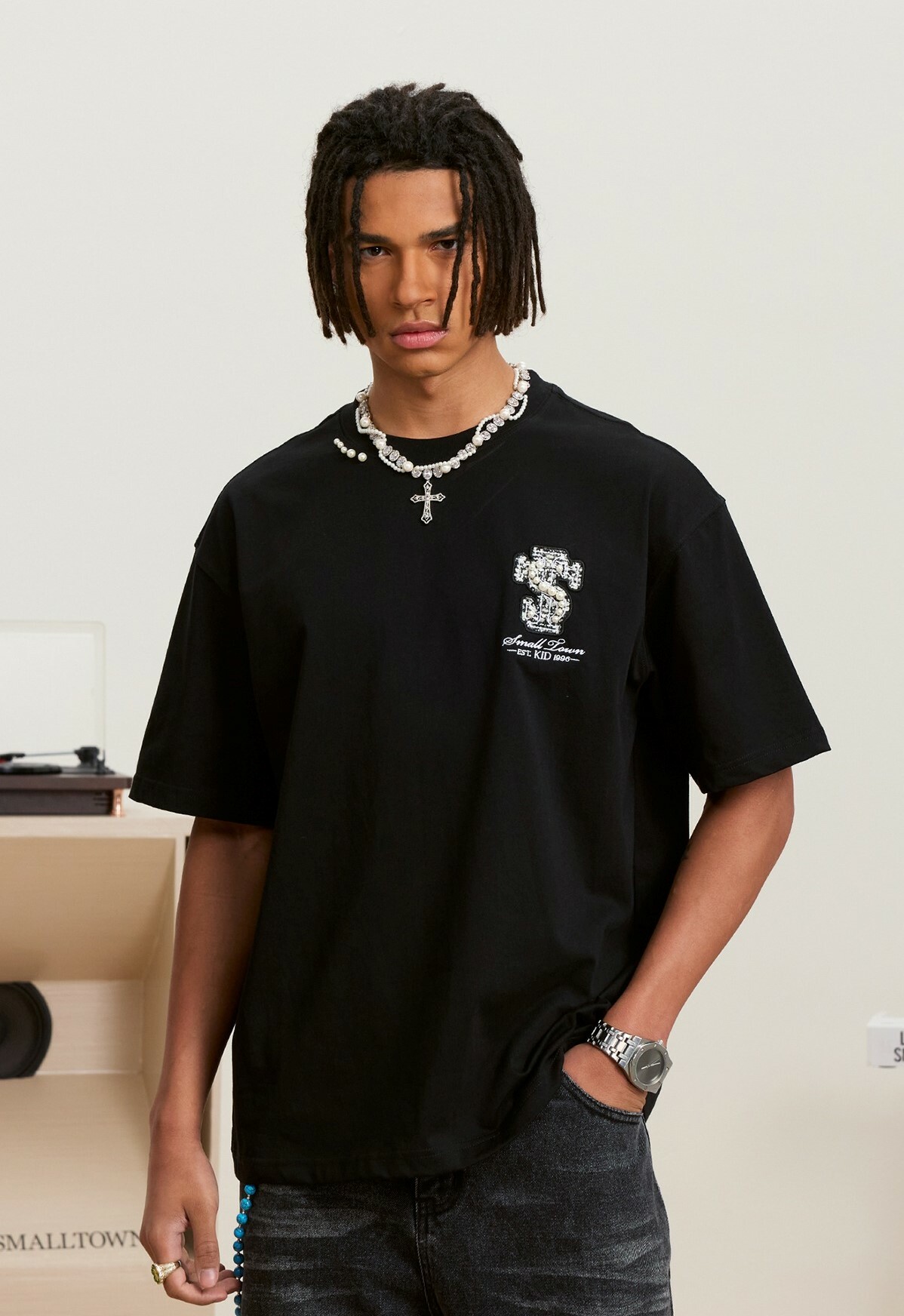 STK SmallTownKid ASEN同款 小香風 珍珠LOGO 短袖 T恤