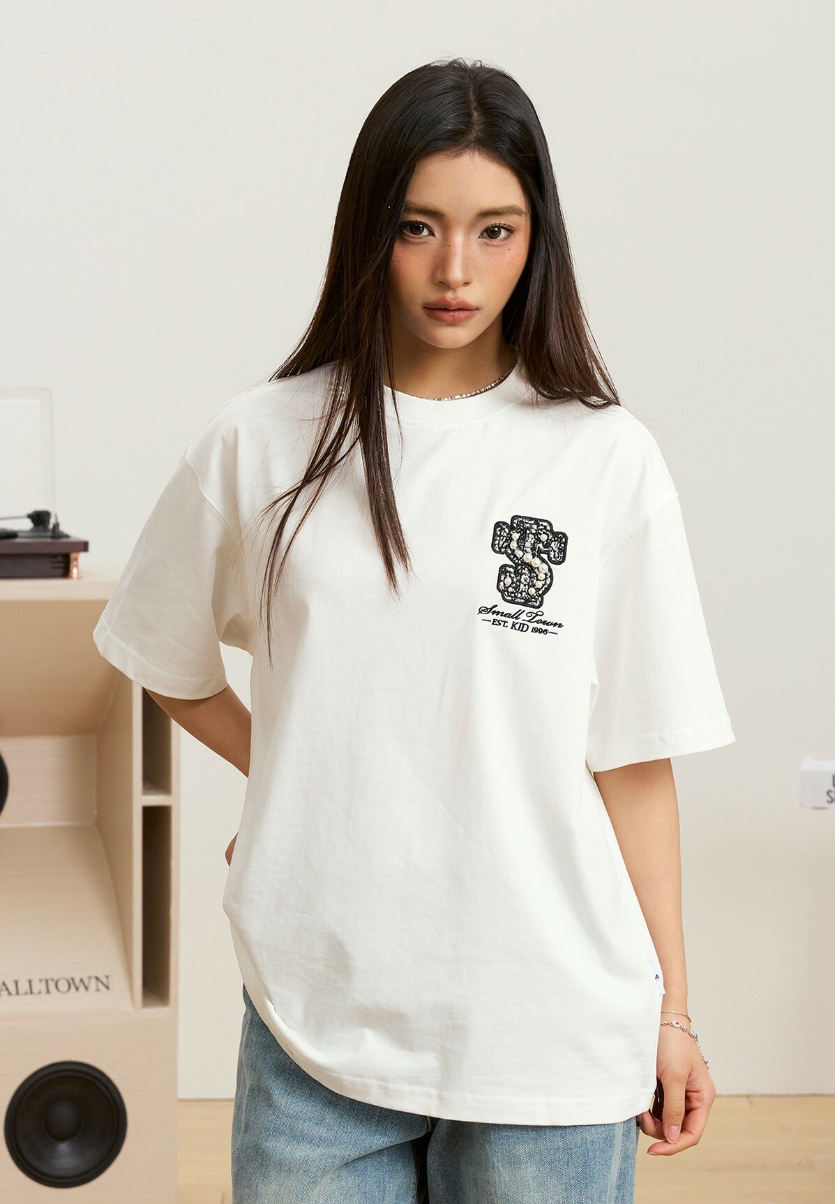 STK SmallTownKid ASEN同款 小香風 珍珠LOGO 短袖 T恤