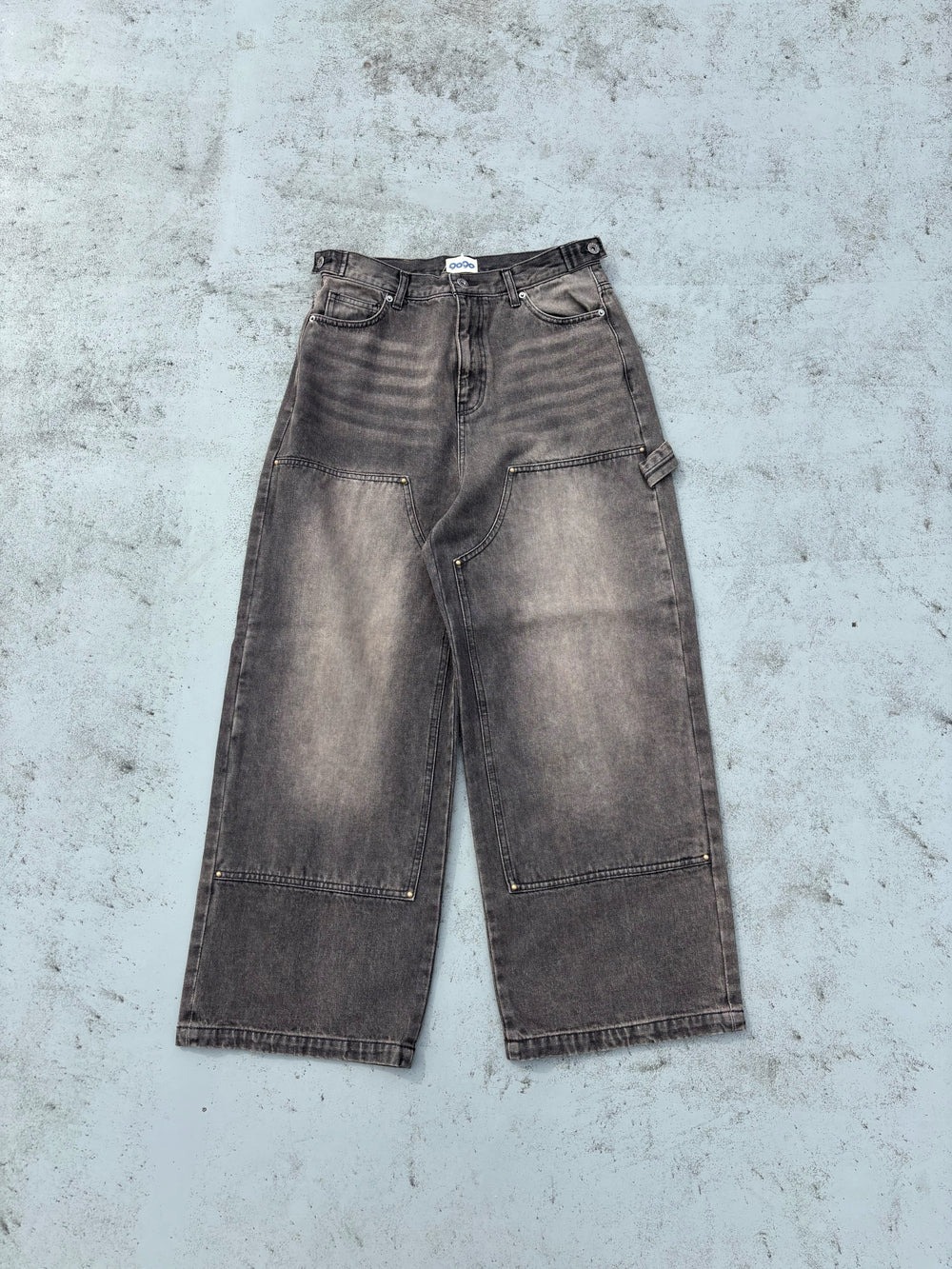 2025SS 9090 King Logo Double Knee Buggy Pants 水洗牛仔褲現貨