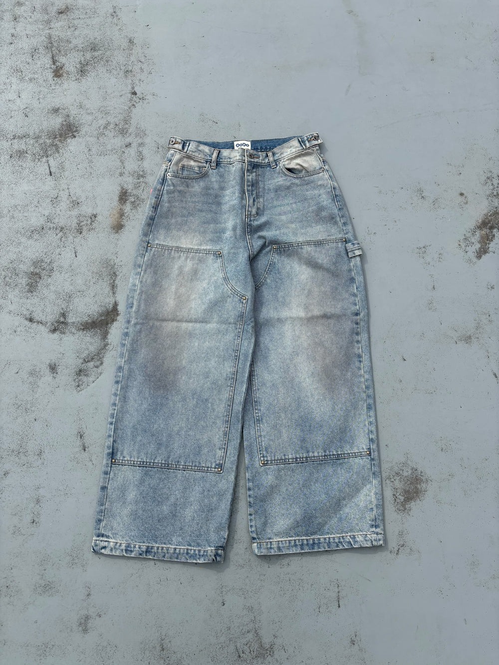 2025SS 9090 King Logo Double Knee Buggy Pants 水洗 牛仔褲 現貨 NN1950