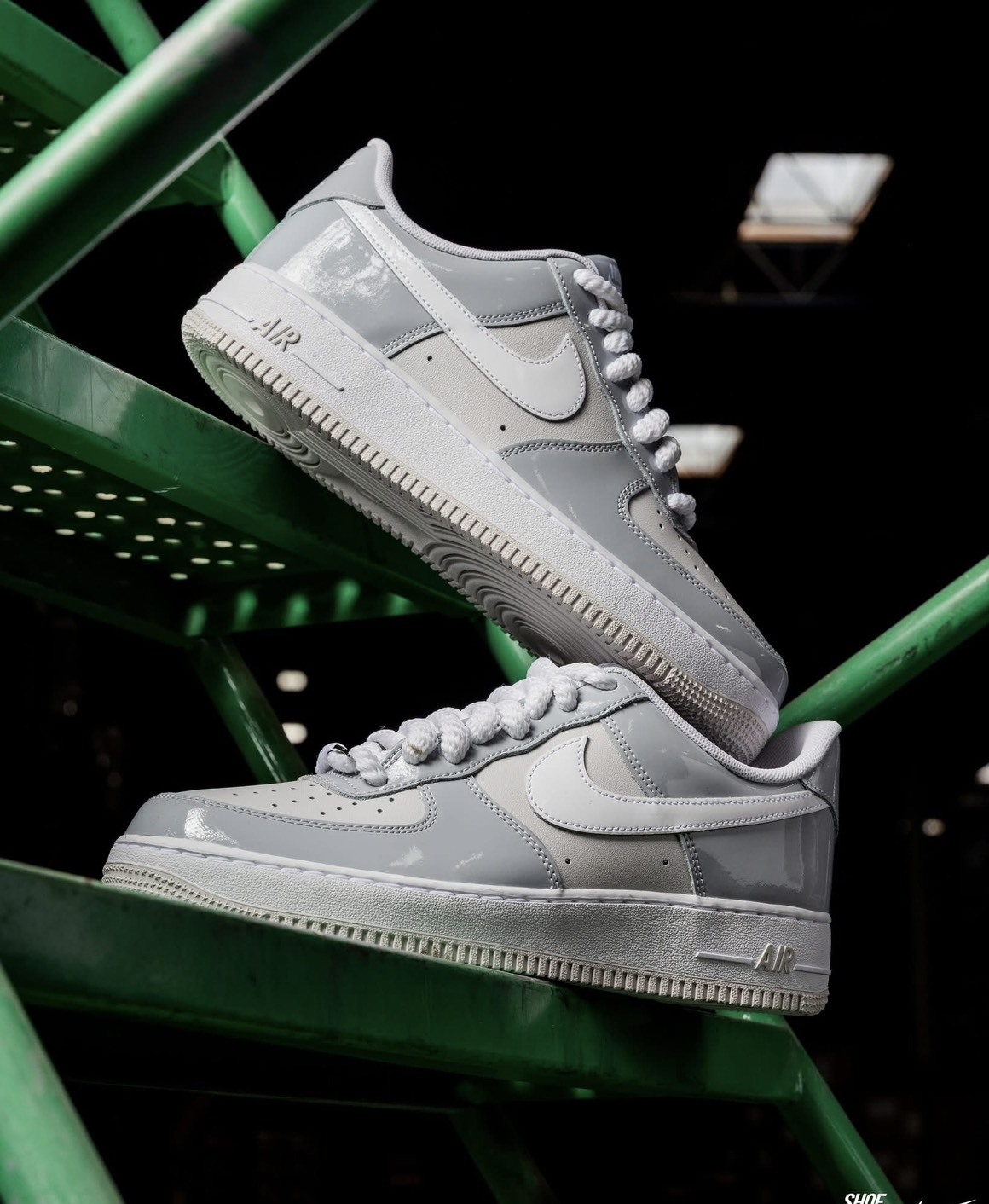 NIKE AIR FORCE 1 ‘07 LV8 藍灰白 漆皮 麻繩鞋帶 休閒鞋 HV9405001