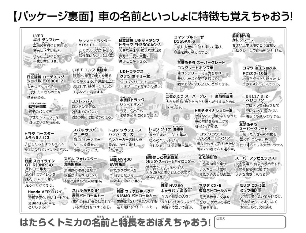 大量工作中的Tomica (大件尺寸)