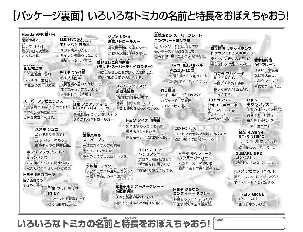 我要在鎮上跑來跑去，各種各樣的Tomica。 (大件尺寸)