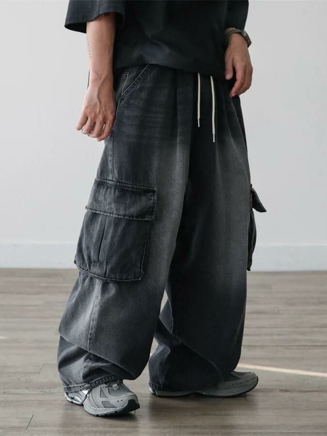洗水工裝鬆身牛仔褲 P3067