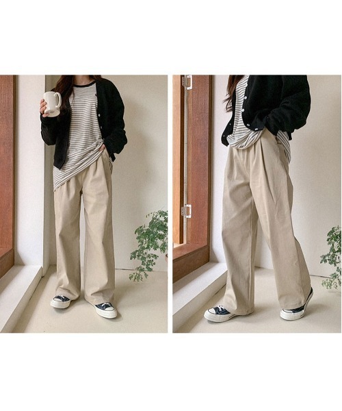 (現貨) muahmuah - cotton wide pants (beige)