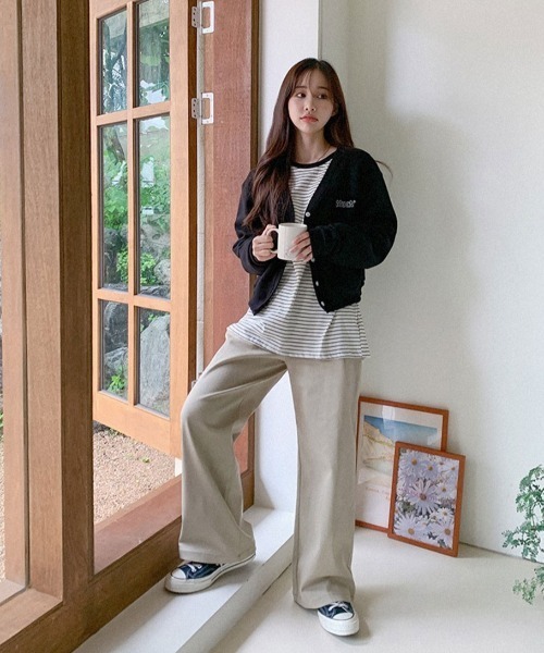 (現貨) muahmuah - cotton wide pants (beige)