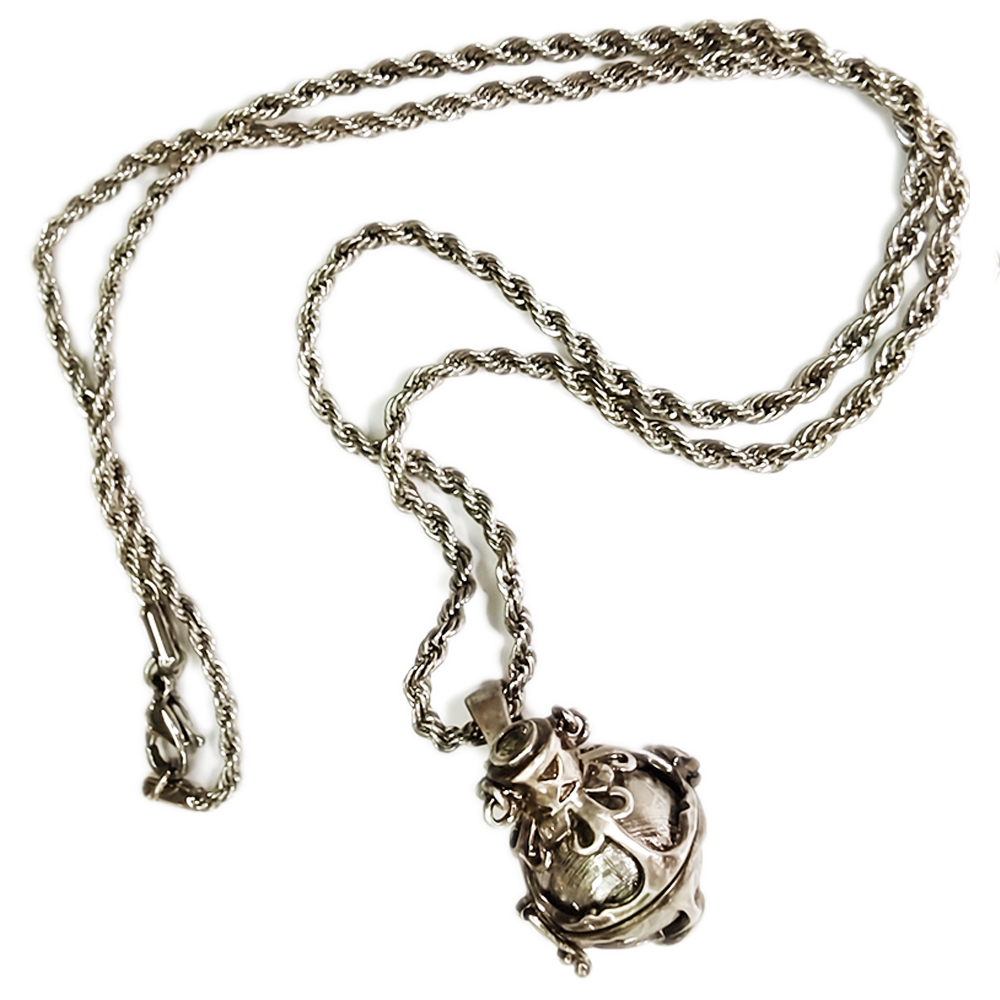 天鐵隕石球12mm&寶瓶925銀多層鍍白K墜飾&項鍊【十方】127007