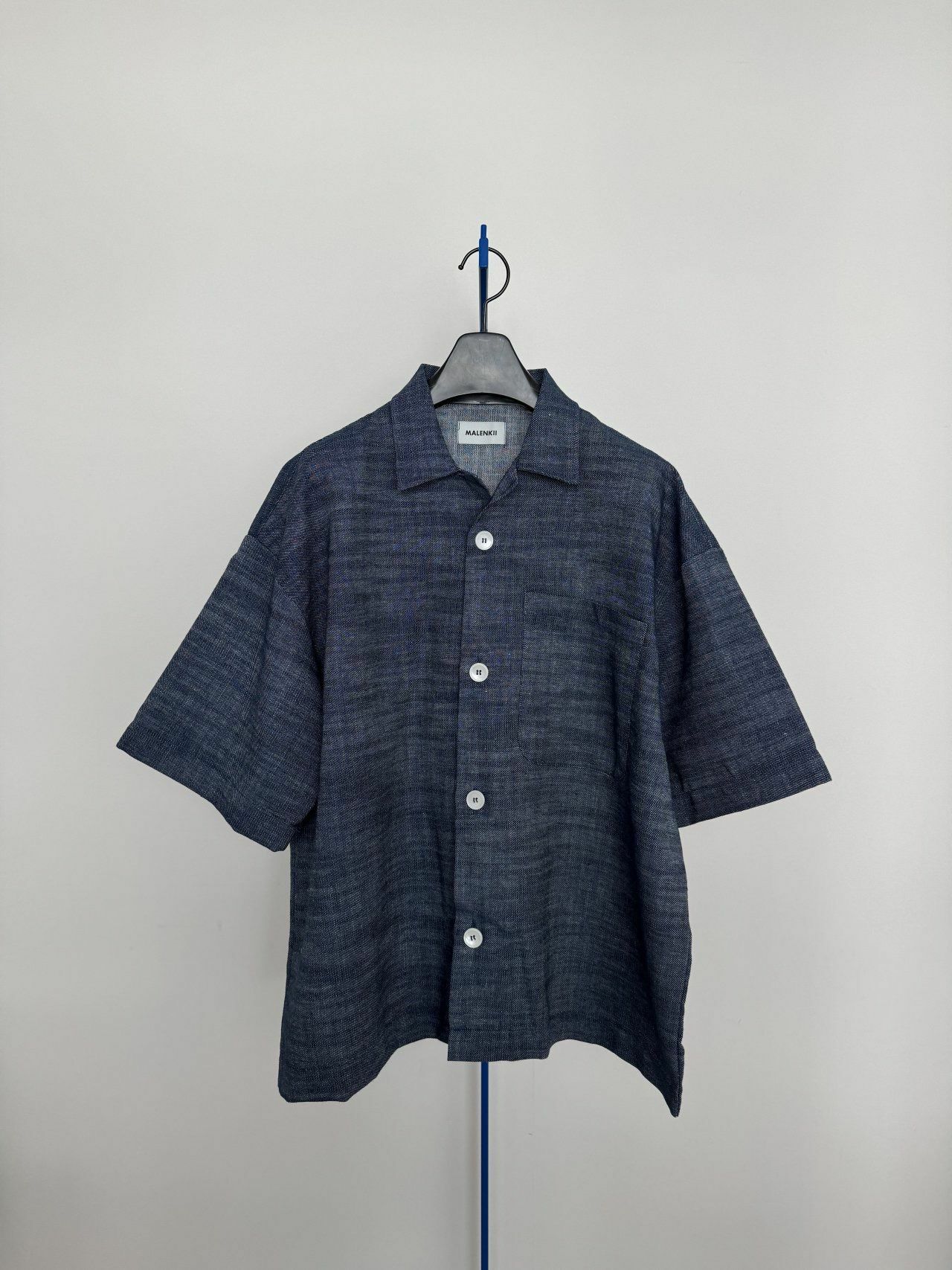 淨色暗紋短袖恤衫 MALENKII-151S