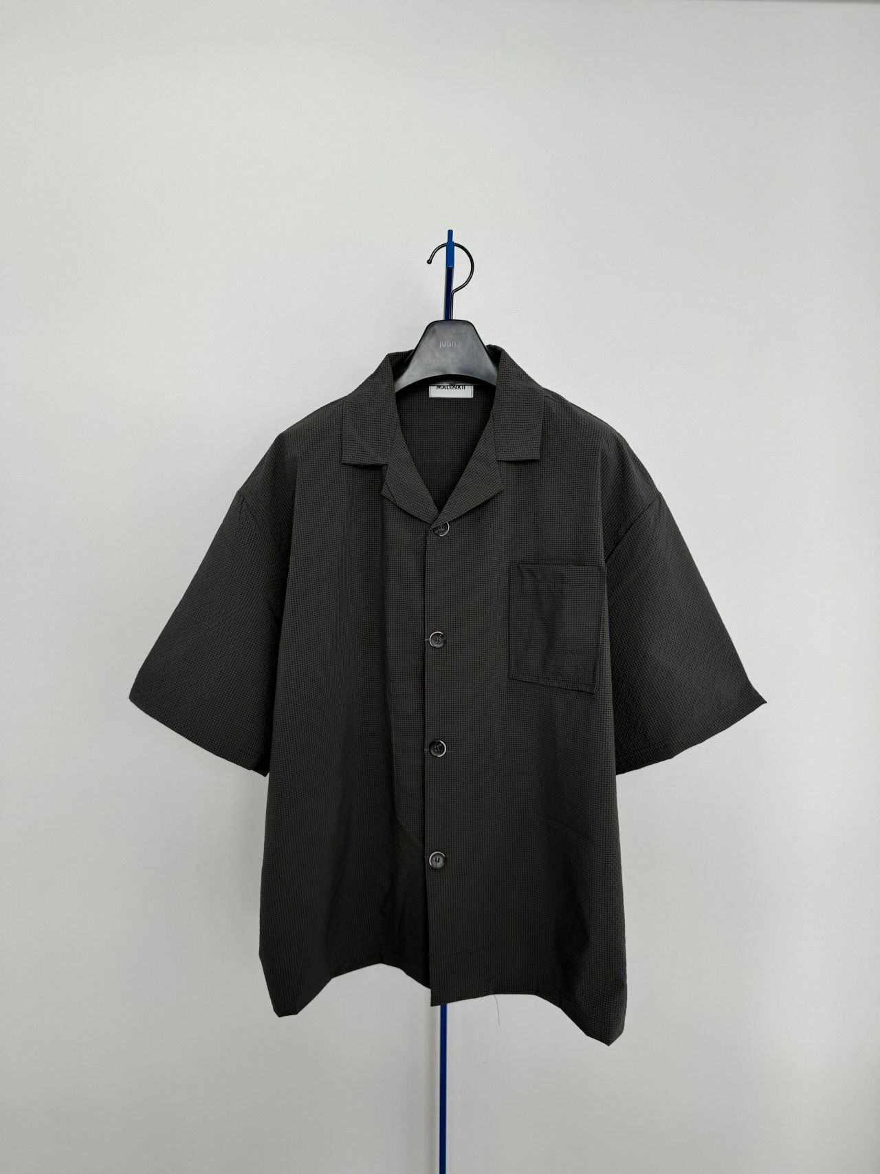 淨色暗格紋短袖恤衫 MALENKII-152S