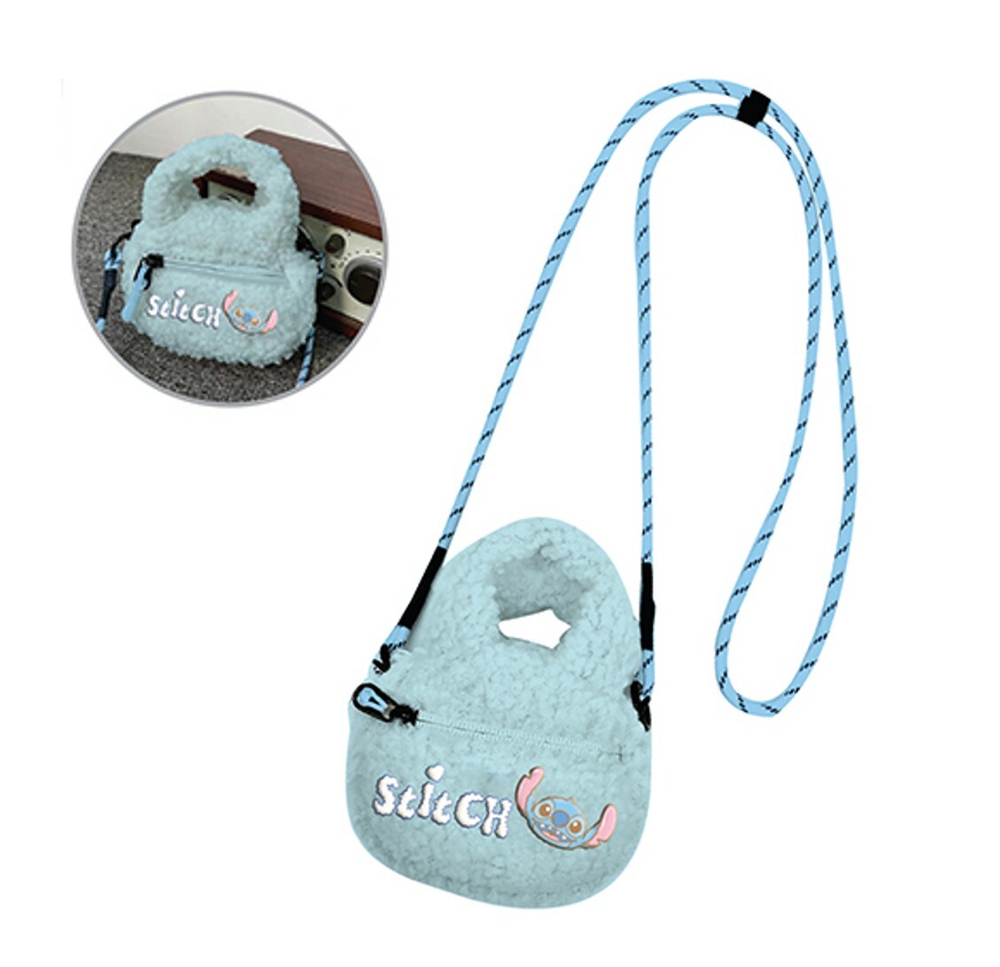 迪士尼史迪仔 公仔毛绒斜揹袋