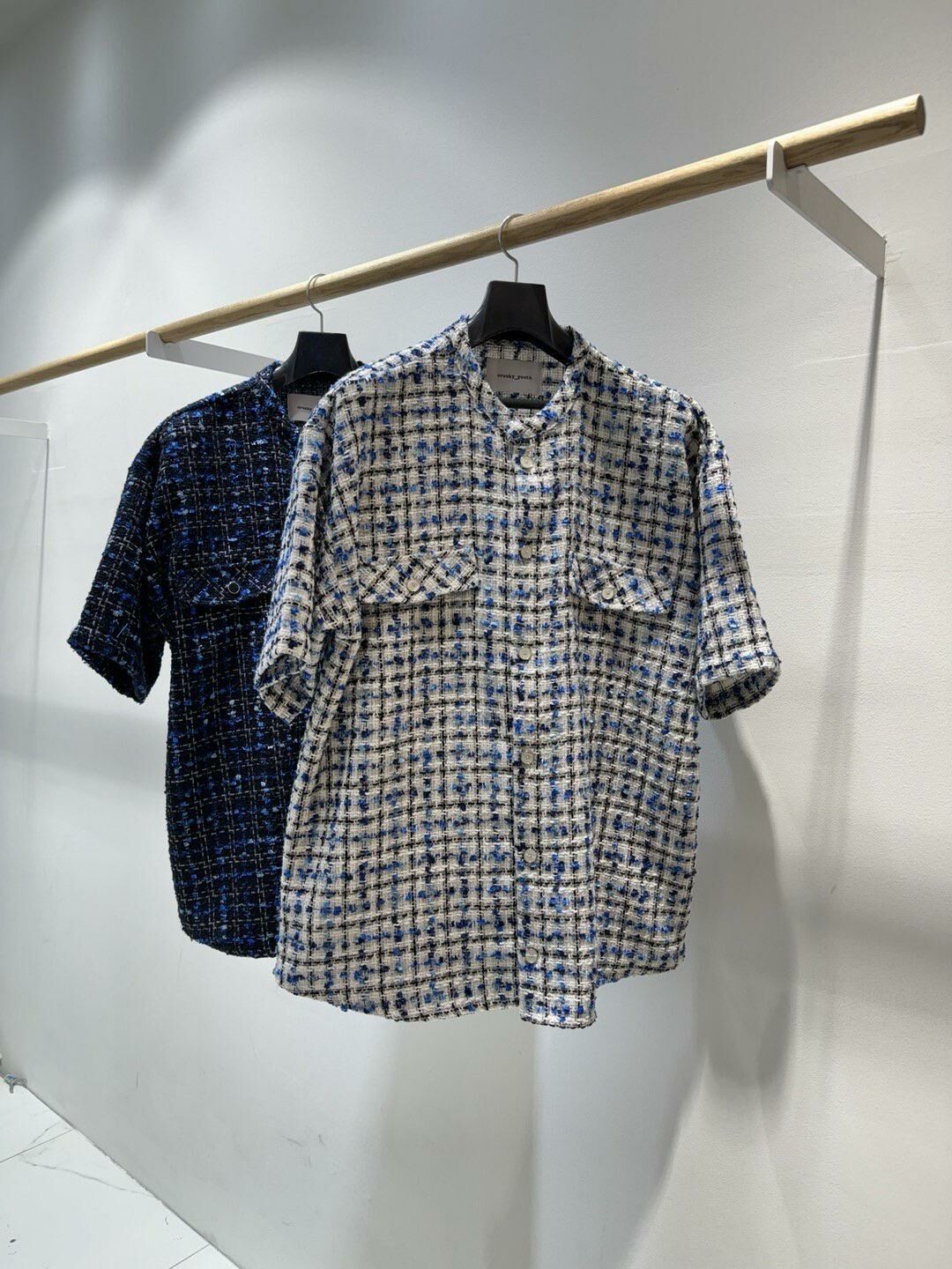 圓領格紋短袖恤衫 C_y-102JK