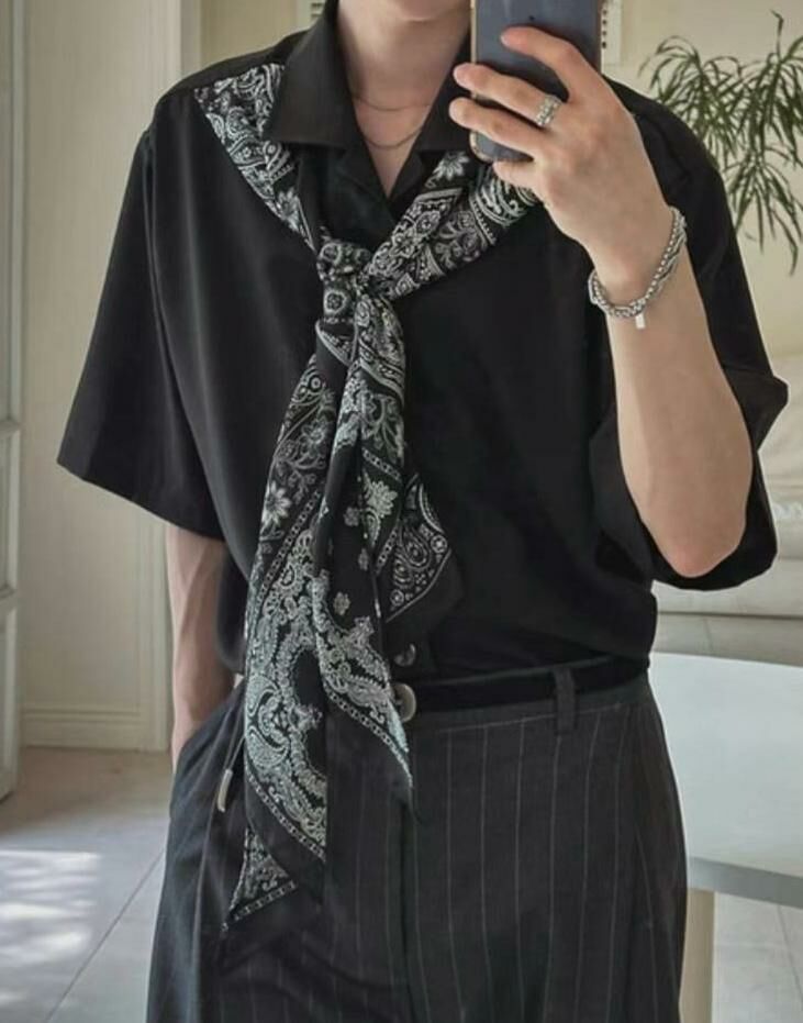 連絲巾短袖恤衫 MALENKII-145S