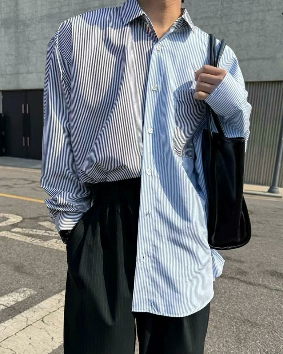 拼色直間長袖恤衫 MALENKII-137S