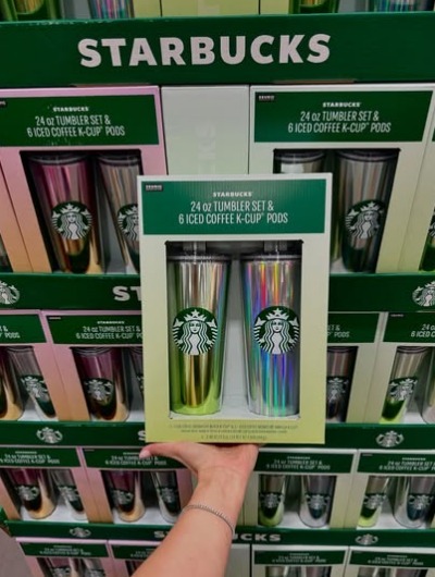 【預購】Starbucks G050108 24oz 靚彩虹色Tumbler杯2個裝+6粒K-Cup咖啡膠囊套裝