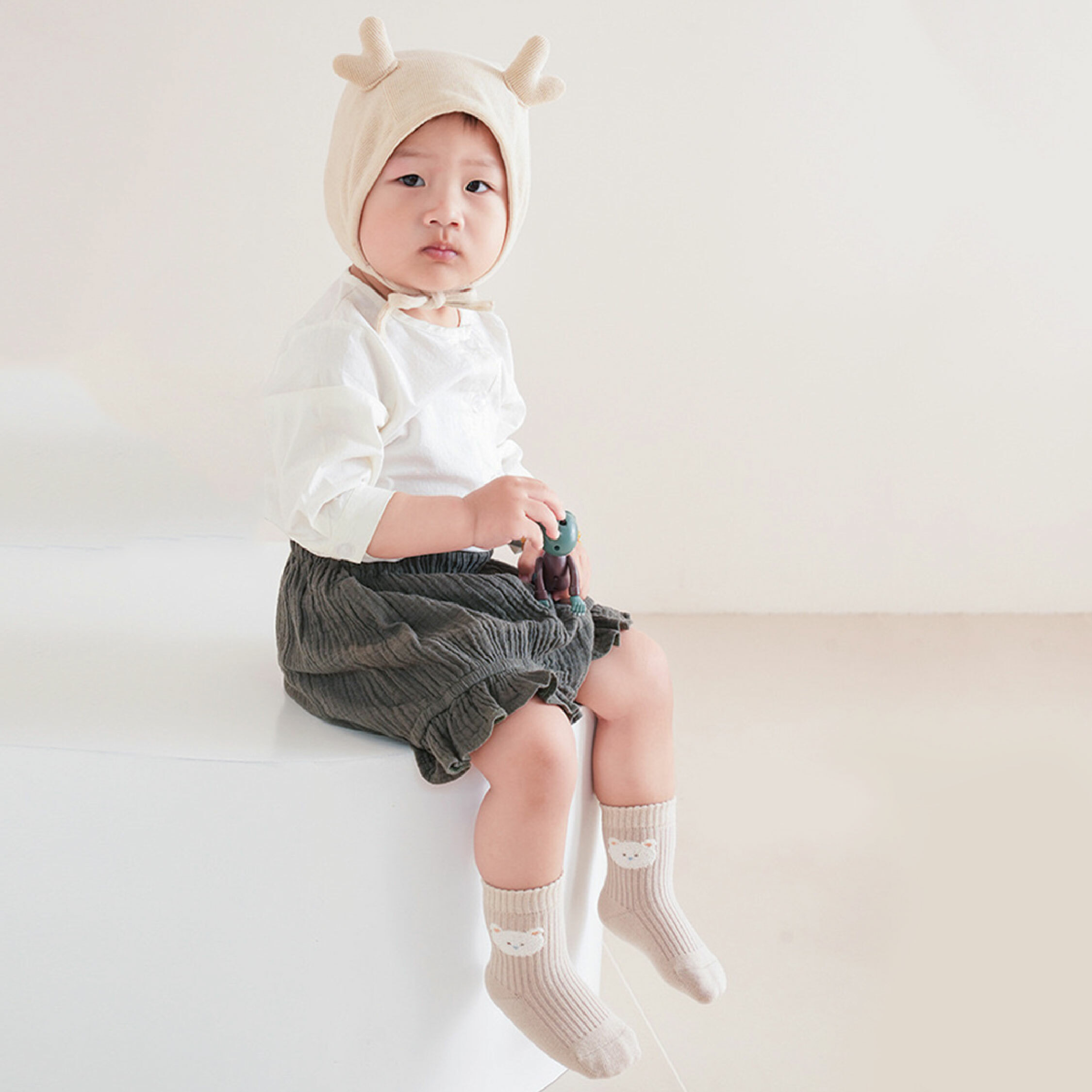 【JA4098】毛毛軟糯小夥伴止滑襪(兩雙一組)＊三色