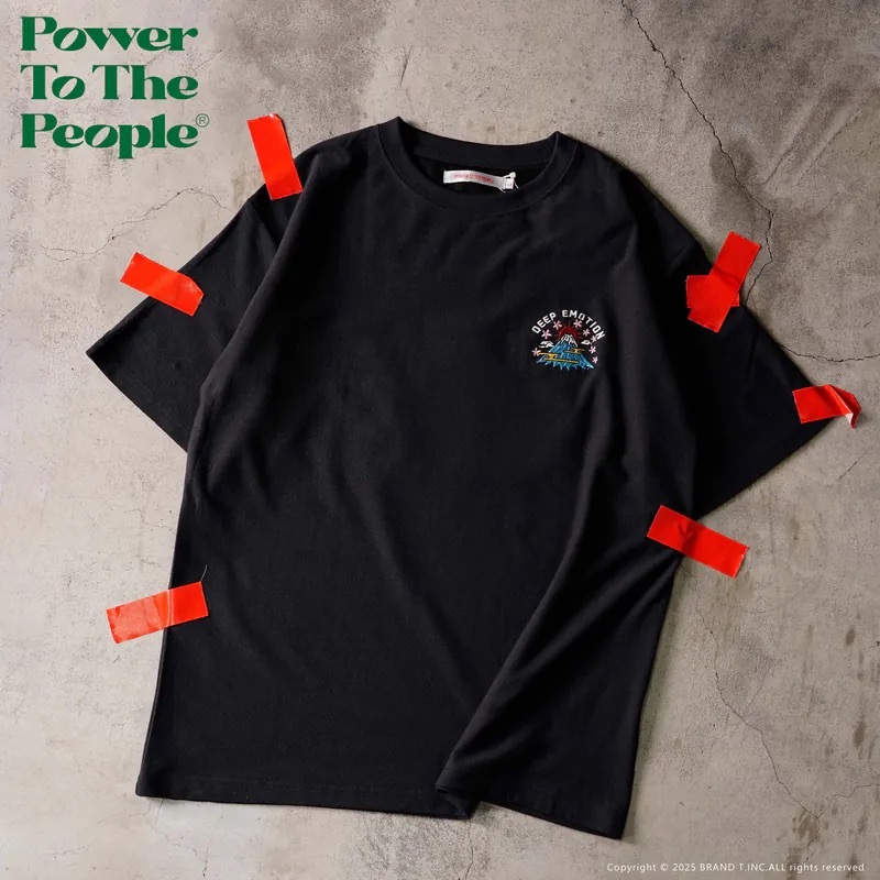 【 Power To The People｜日式富士山櫻花刺繡涼感TEE - 深藍 】