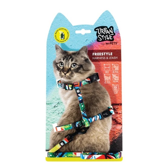 M-Pets Urban Style Freestyle Cat Eco Collar (Harness & Leash)