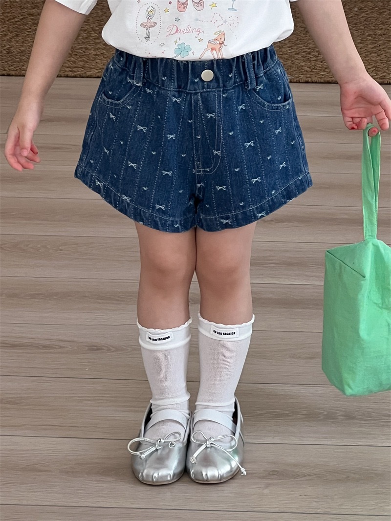 蝴蝶結牛仔短褲
