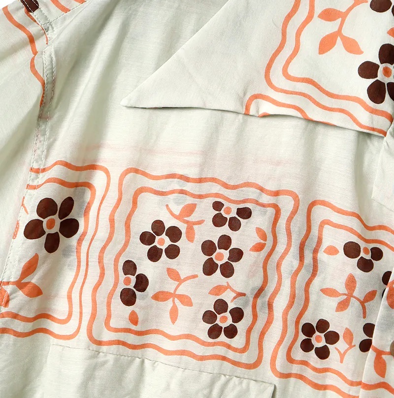 KAPITAL SILK RAYON COOKIE PATTERN WRANGLE COLLAR ALOHA SHIRT S/S - IVORY PRE ORDER ITEM (預訂中)