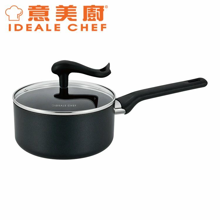 意美廚易潔18X8.5CM/1.9L單柄煲連玻璃蓋 (黑色)_PSIC-0118P