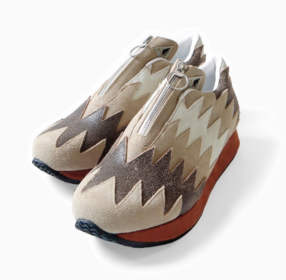 KAPITAL 2025 LEATHER NAVAJO SPARROW SNEAKERS - BEIGE PRE ORDER ITEM (預訂中)