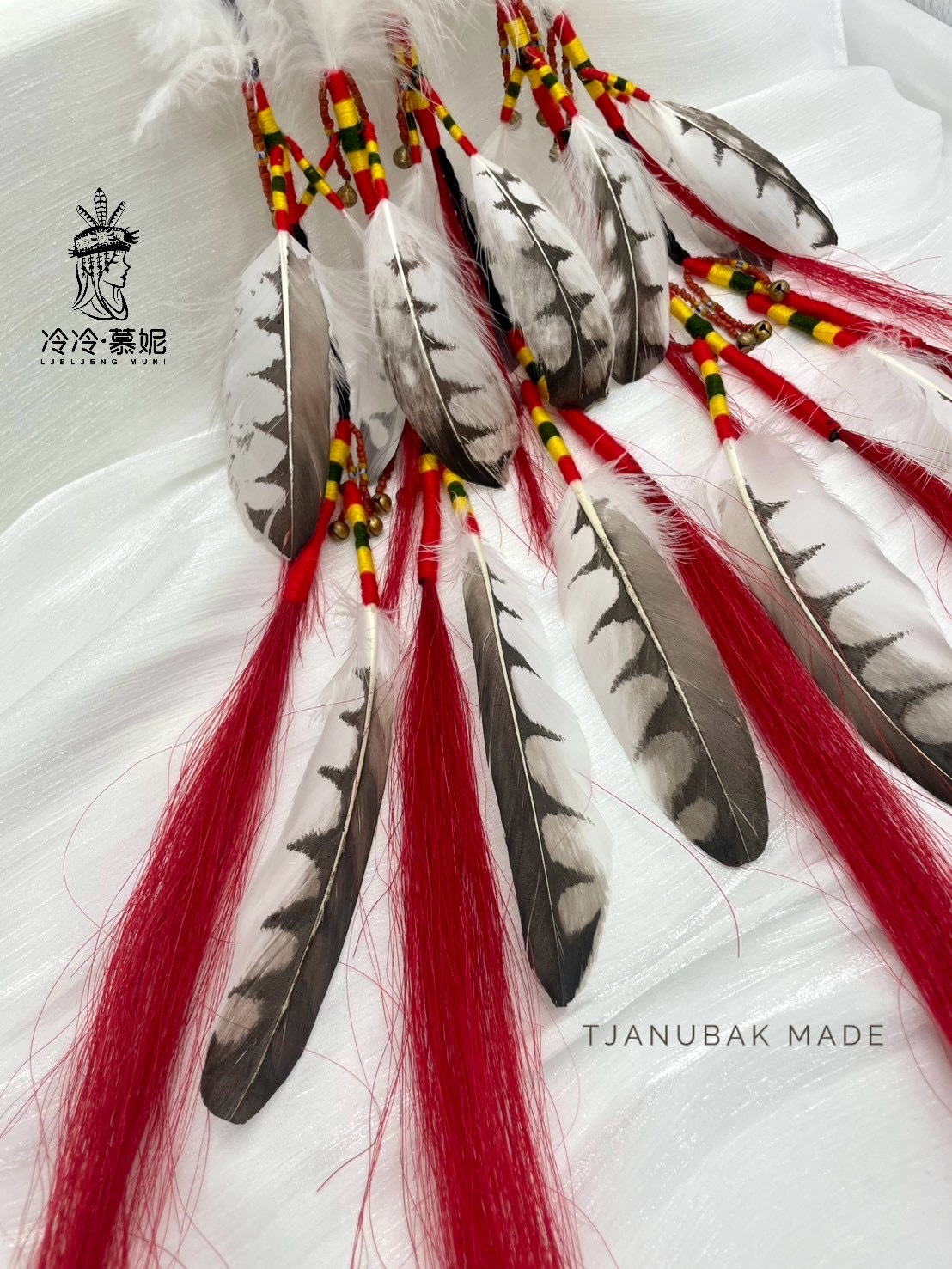 W-仿真手工繪畫羽毛萊冠80cm