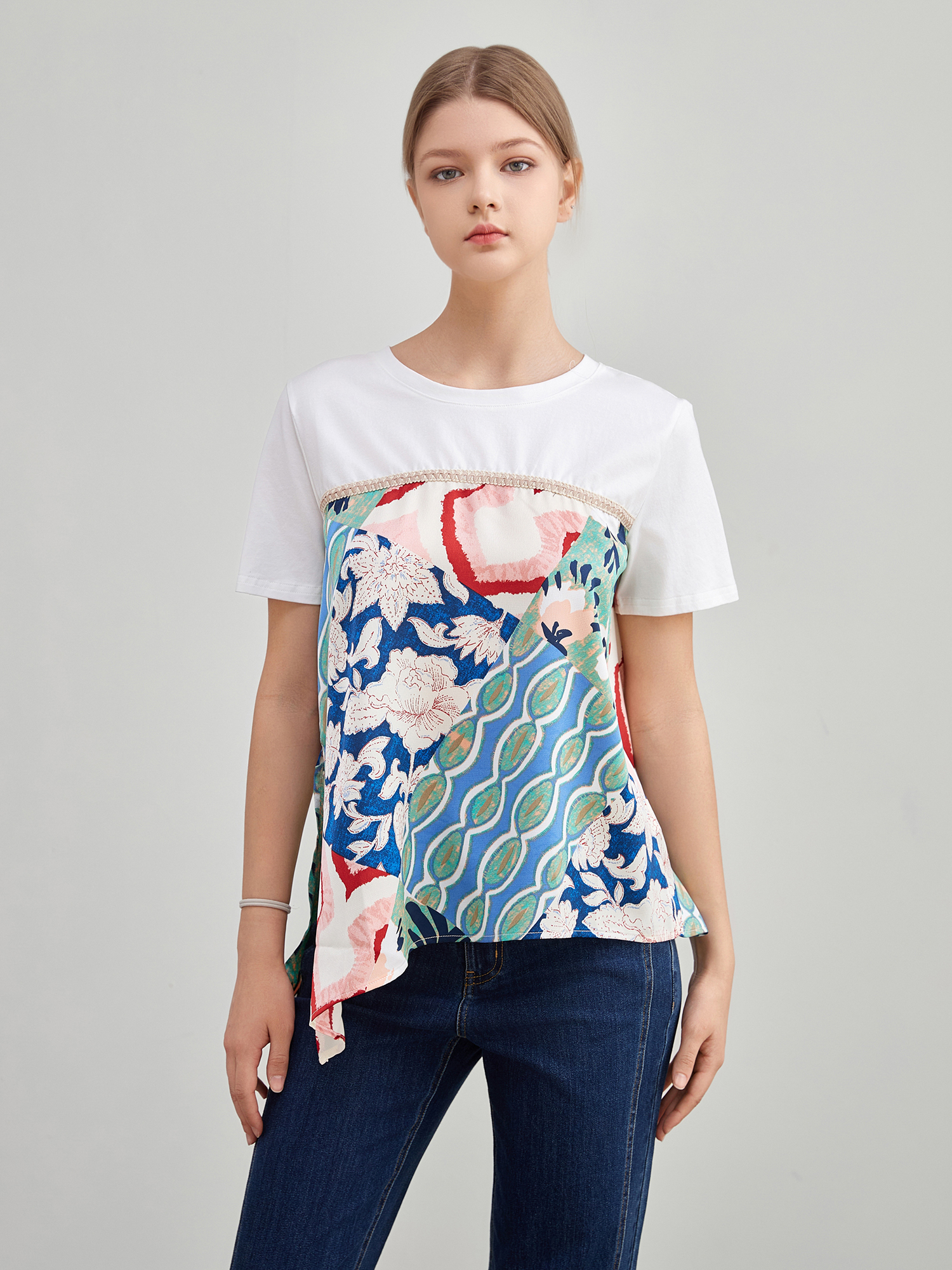 mi-tu 印花圓領T恤