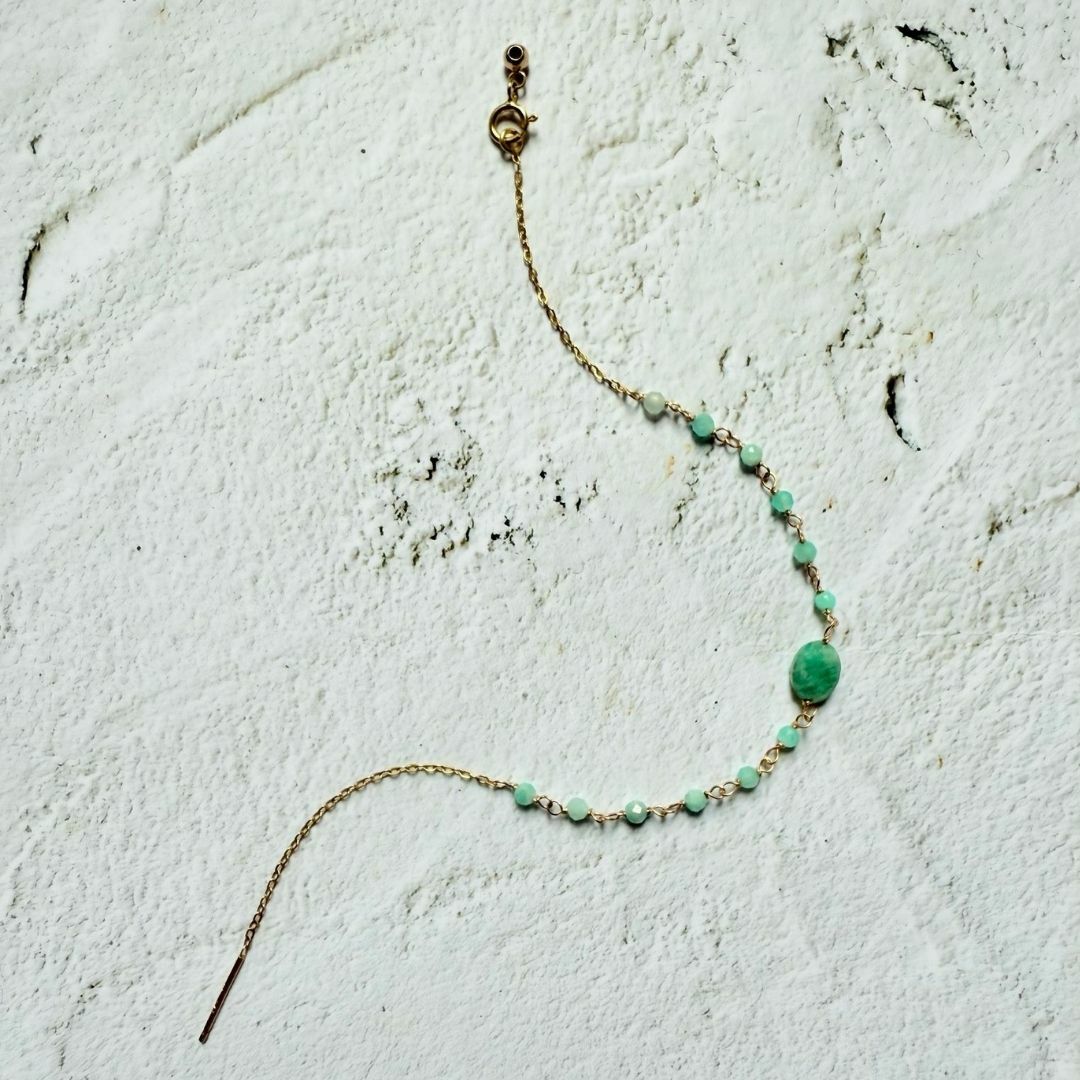 全人手手工繞線手鍊 • 亞馬遜石/天河石