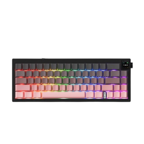 Ajazz x Nacode AK650 三模 螢幕機器鍵盤 織梦軸 RGB 漸變黑莓(平行進口)