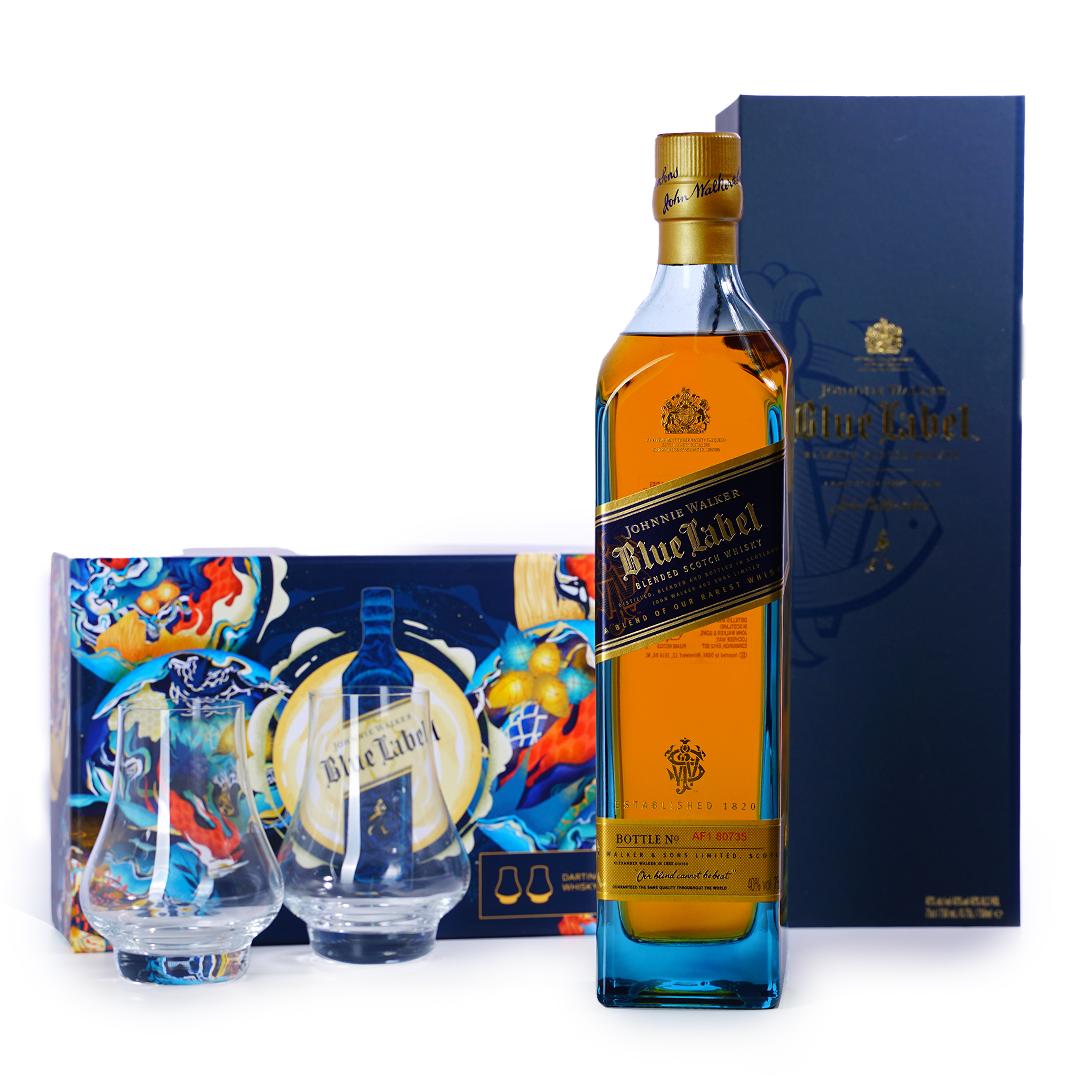 Johnnie Walker Blue Label Blended Scotch Whisky with Gift Set
