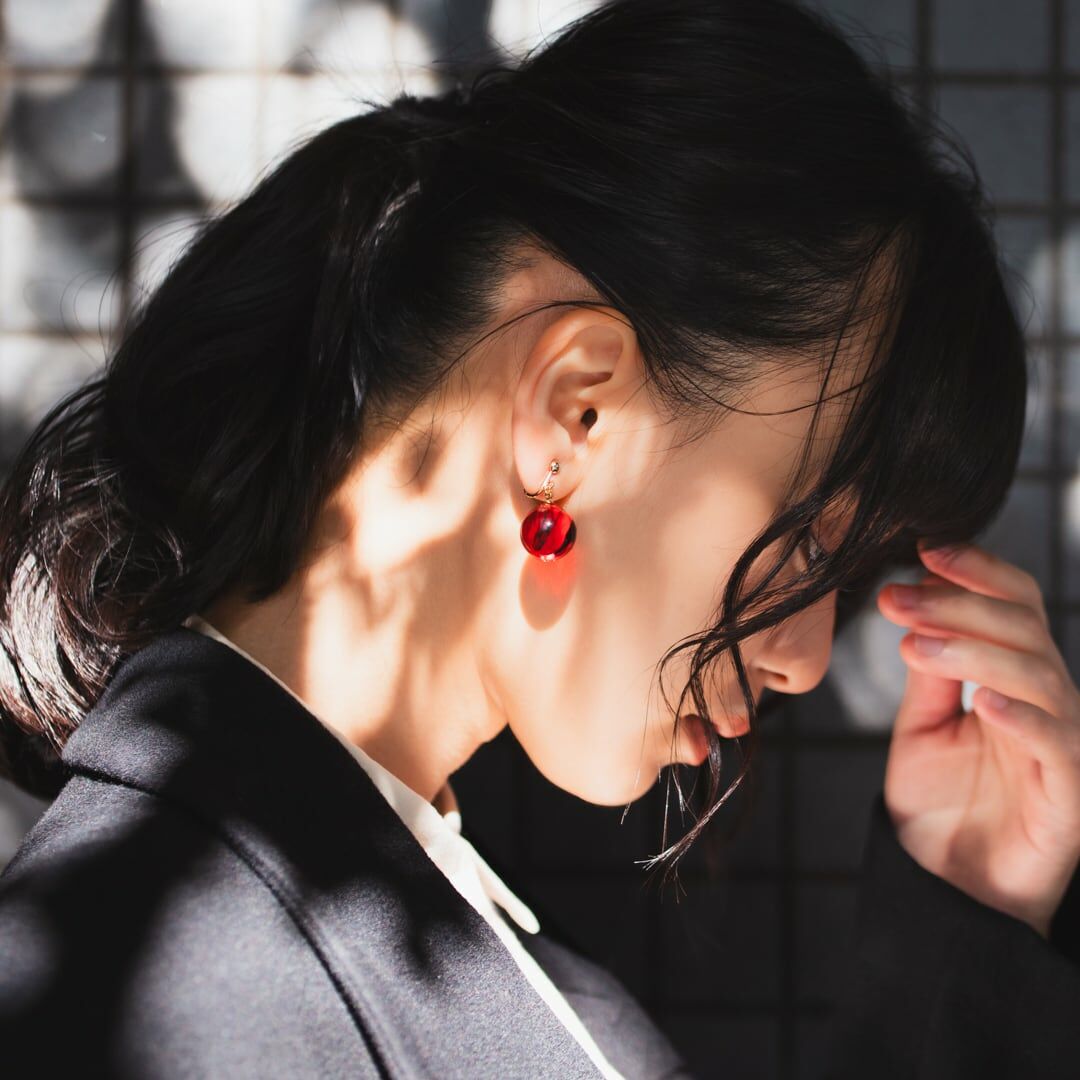 [HAQC.] ORB | 耳針 | RED Amber | NO.13