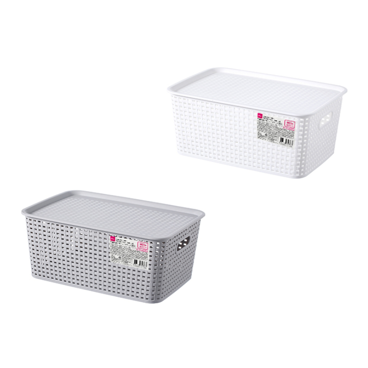 附蓋編織收納箱/38.8×16.3×27cm