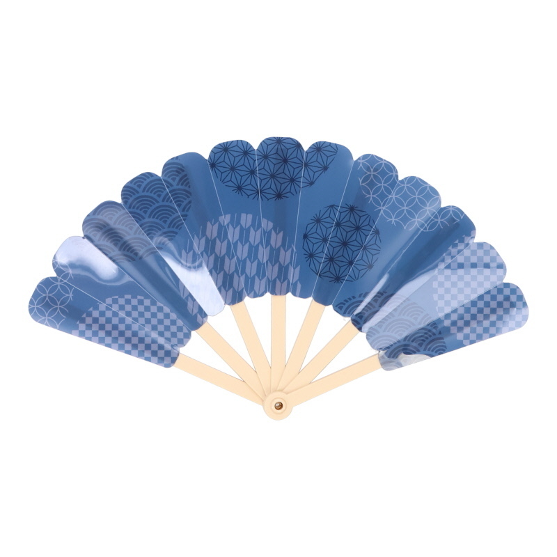 折扇/小紋 海軍藍 18.8cm