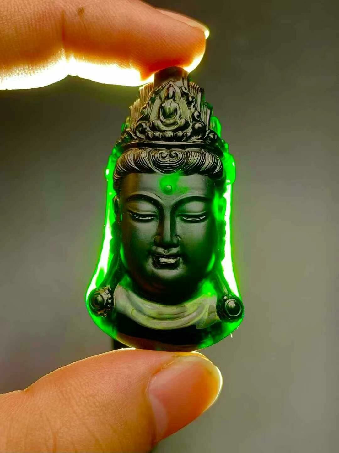 4255961 翡翠墨翠觀音首